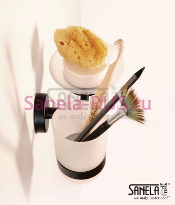 Нержавеющий двойной держатель со стаканом и мыльницей SLZD 17N арт: 62171 Sanela Чехия (фото, схема)