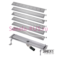 Нержавеющий водоотводящий желоб, 750мм SLKN 03A(X) - SLKN 03F(X)