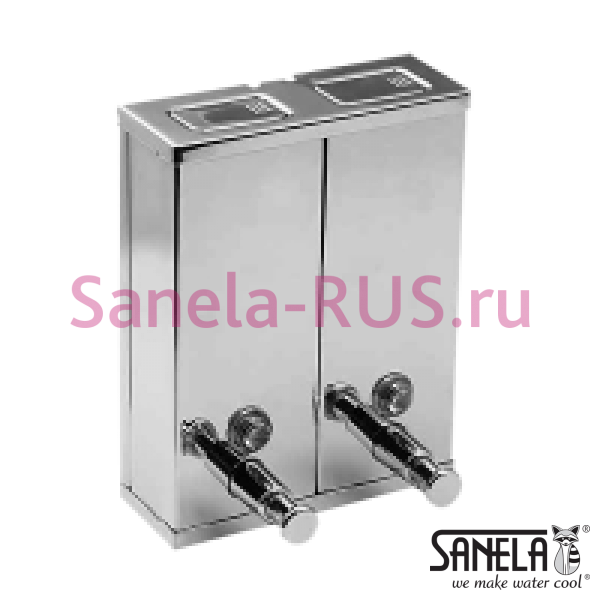 Нержавеющий двойной дозатор жидкого мыла 1л SLZN 04